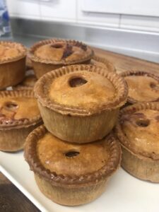 Pork pies fresh from the oven